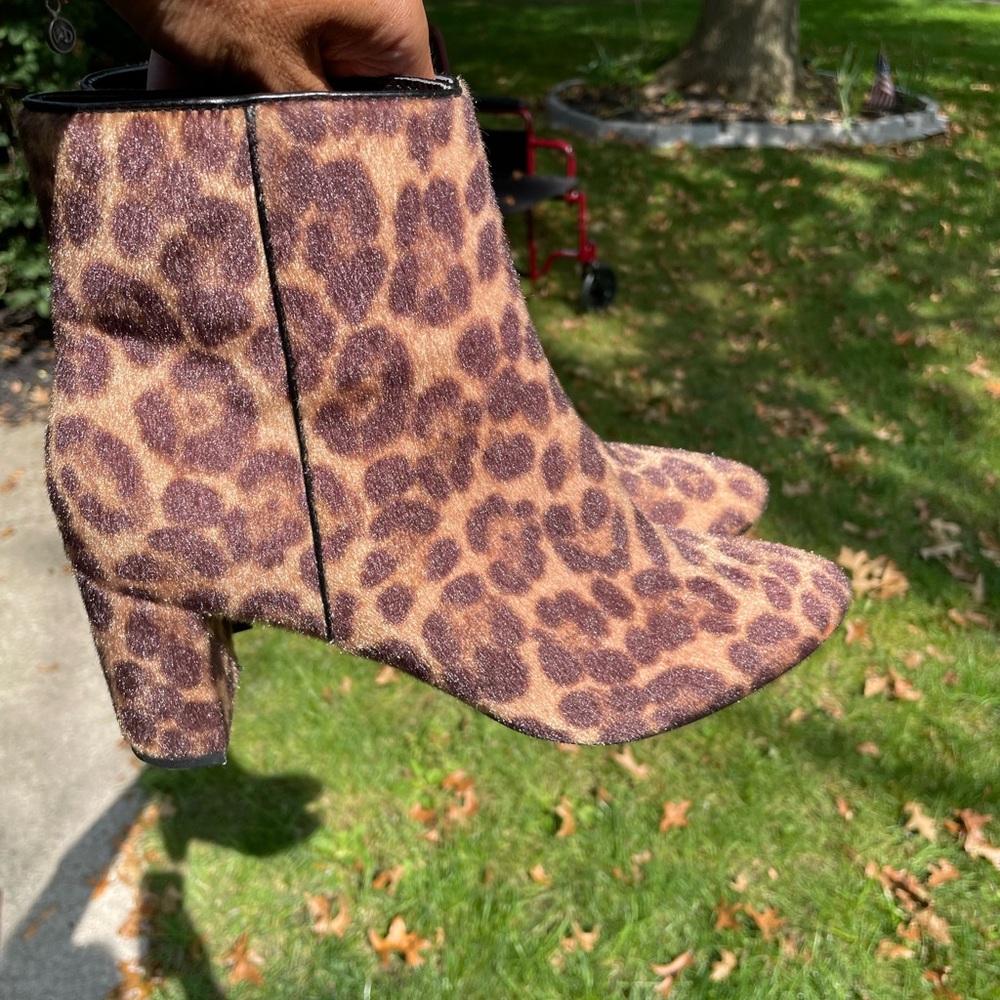 Leopard Print Ankle Boots Nine West Sz 8.5